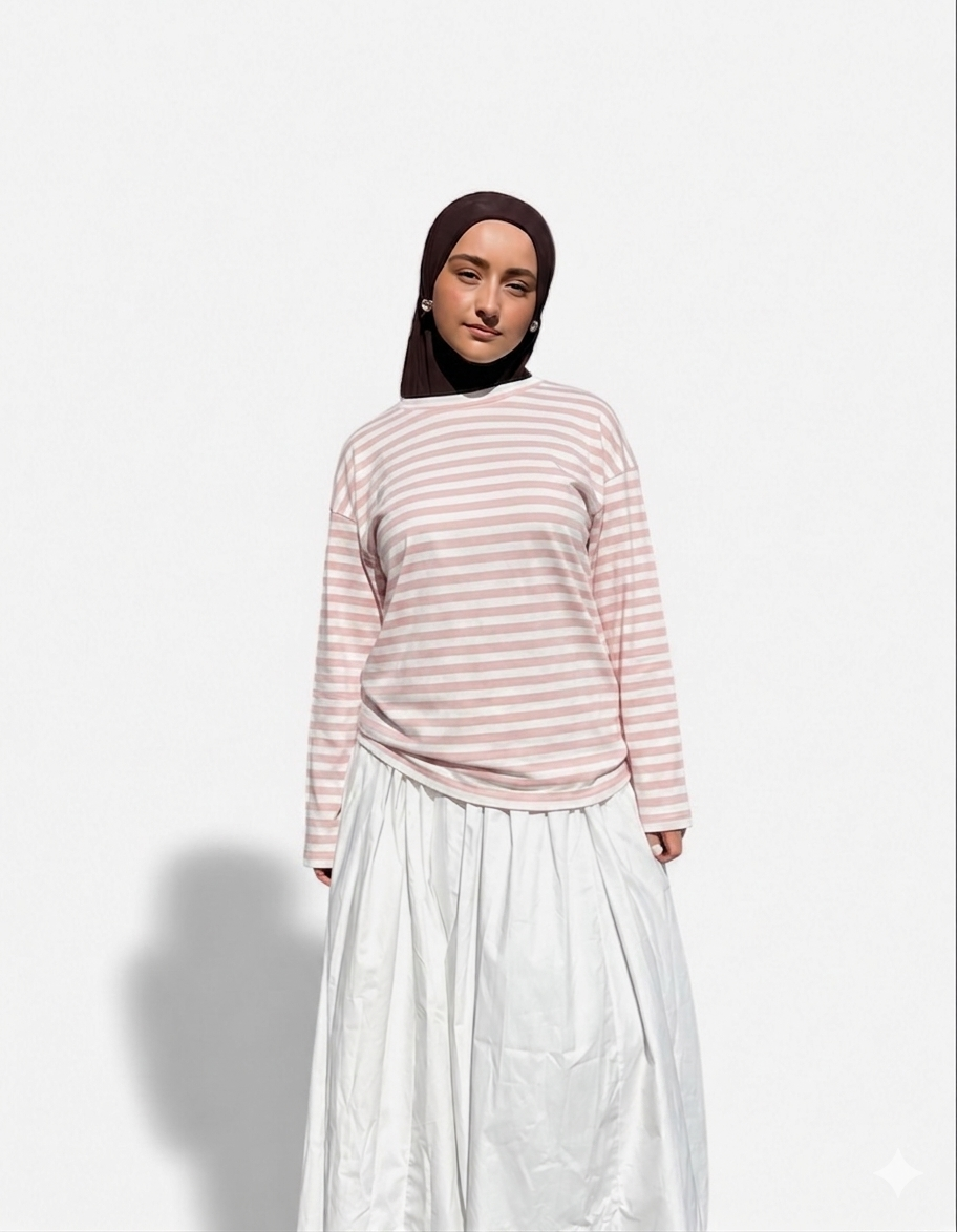 Haut marinière rose